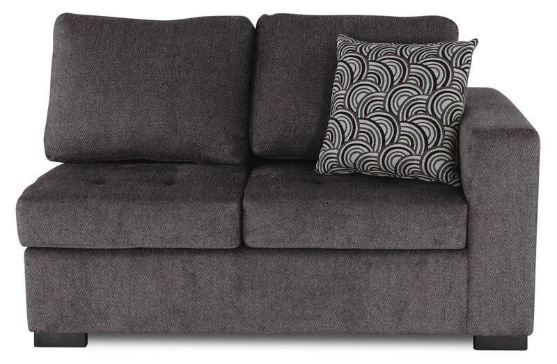 Legend 2-Piece Left-Facing Chenille Cuddler Sectional - Pewter