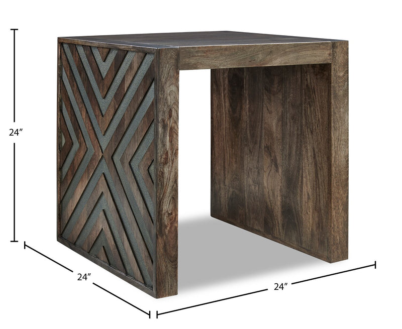 Madden 24” Modern End Table - Brown
