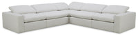 Sky Modular 5-Piece Fabric Power Reclining Sectional with Removable Feather Down Cushions - Nathan Wheat 