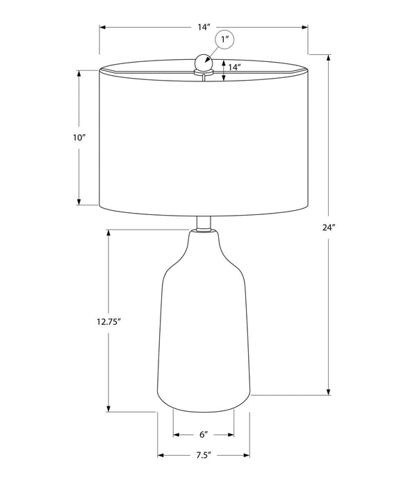 24\" Beige Concrete Table Lamp with White Shade