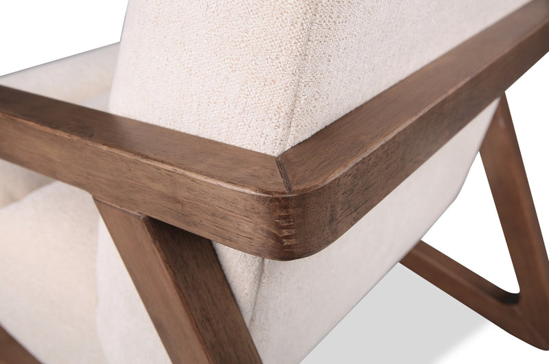 Cove 27\" Chenille Fabric Ottoman – Taupe 