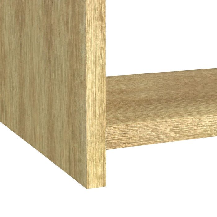 Lenore 24” Modern End Table with Storage, Shelf and USB Port - Natural