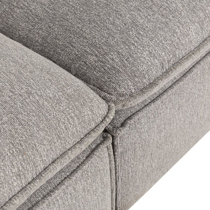 Fusion Modular 83.46\" Silver Grey Chenille Fabric Loveseat with Removable Feather Down Back Cushions 