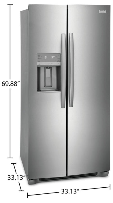 Frigidaire Gallery 33\" 22.3 Cu. Ft. Standard-Depth Side-by-Side Refrigerator - Smudge-Proof® Stain… 