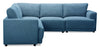 Voyage Modular 5-Piece Fabric Sectional with Removable Back Cushions – Blue
