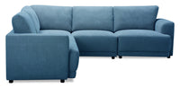 Voyage Modular 5-Piece Fabric Sectional with Removable Back Cushions – Blue