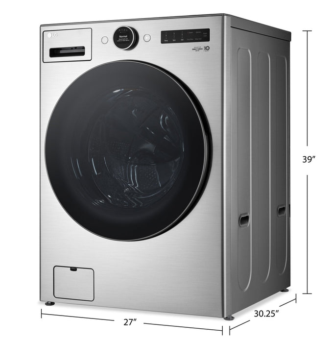 LG 5.2 Cu. Ft. Smart Front-Load High-Efficiency Steam Washer - Graphite Steel - Stackable - WM5500HV… 