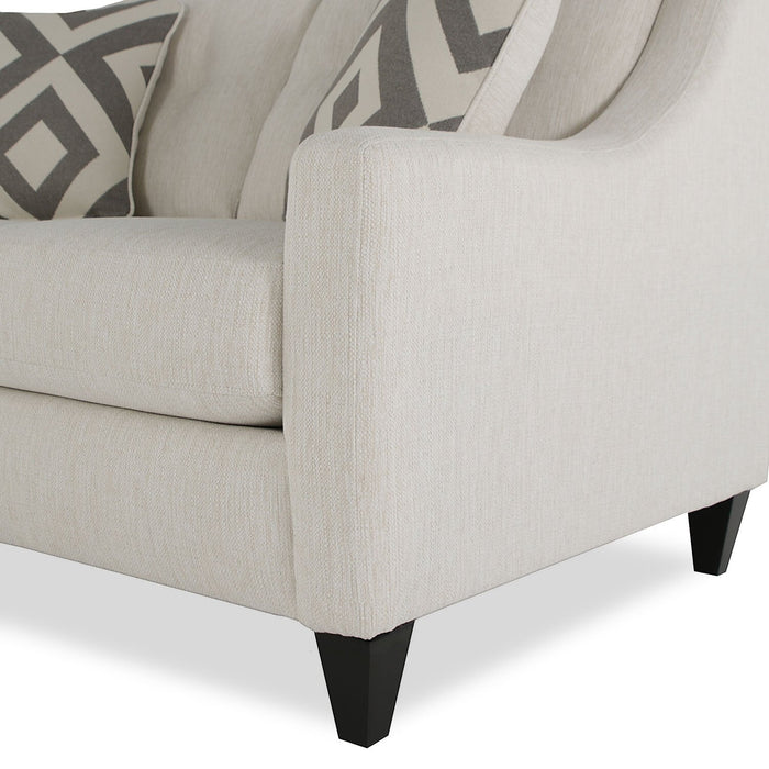 Kylie Linen-Look Fabric Loveseat - Zeus Pearl  