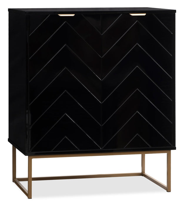 Lottie 28.5\" 2-Door Accent Cabinet - Glossy Black