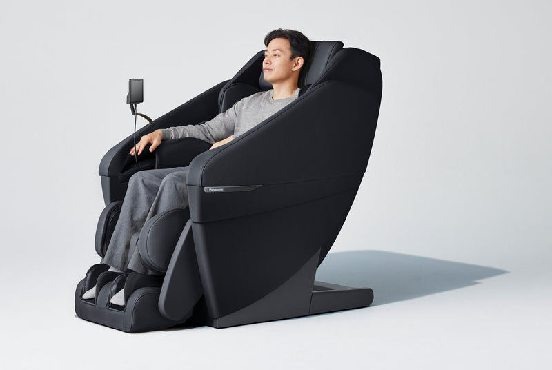 Panasonic Real Pro ULTRA Prestige™ 33.5\" Black High-Quality Synthetic Leather Reclining Massage Chair 