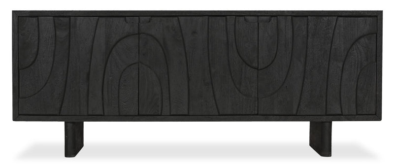 Abbot 72\" Modern TV Stand with Storage and Cable Management for TVs up to 80” - Black