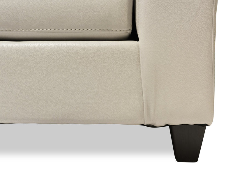 Made in Canada Addison 63\" Leather-Look Fabric Loveseat with Removable Seat Cushions and Tufting - Beige 