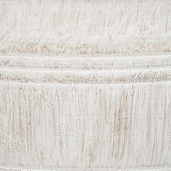28\" Cream Textured Resin Table Lamp with Ivory Shade