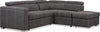 Drake 3-Piece Right-Facing Faux Suede Fabric Sleeper Sectional with Storage Ottoman - Cement Grey 