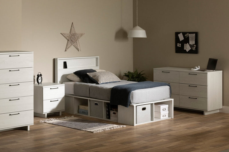 Everley Twin Storage Bed - White