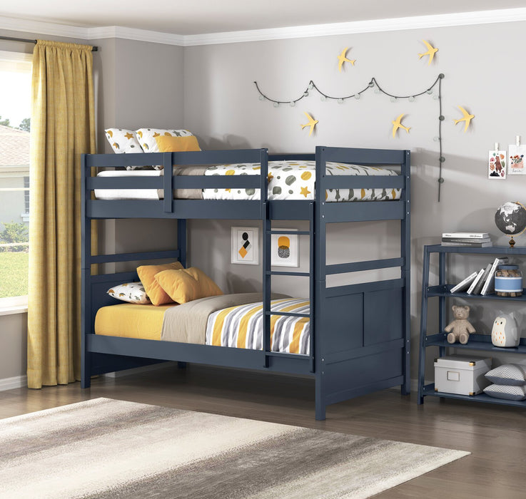 Quinn Twin/Twin Bunk Bed - Blue