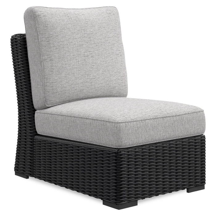 Jasper Patio Armless Chair - Black
