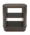 Vernon 25” Modern Solid Wood End Table with 2 Shelves - Dark Brown