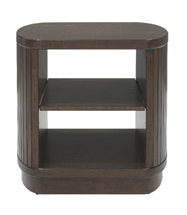 Vernon 25” Modern Solid Wood End Table with 2 Shelves - Dark Brown