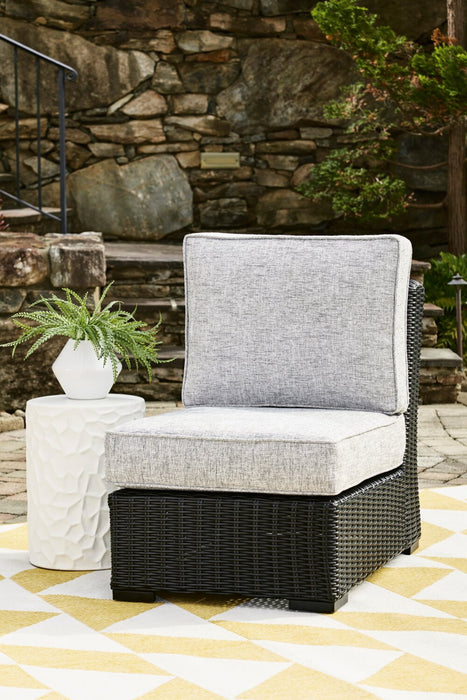 Jasper Patio Armless Chair - Black