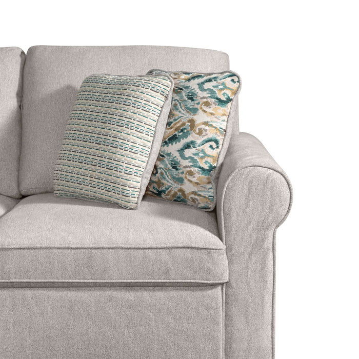 Scott Living Haven 3-Piece Left-Facing Chenille Fabric Cuddler Sleeper Sectional - Grey