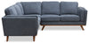 Kassia 2-Piece Linen-Look Sectional - Blue