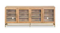 Cresset 70” Modern Solid Wood TV Stand with Storage and Cable Management for TVs up to 75