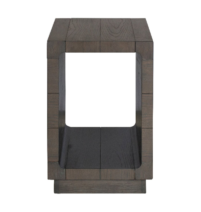 Avalon 16” Modern Solid Wood Chairside Table with Shelf - Brown
