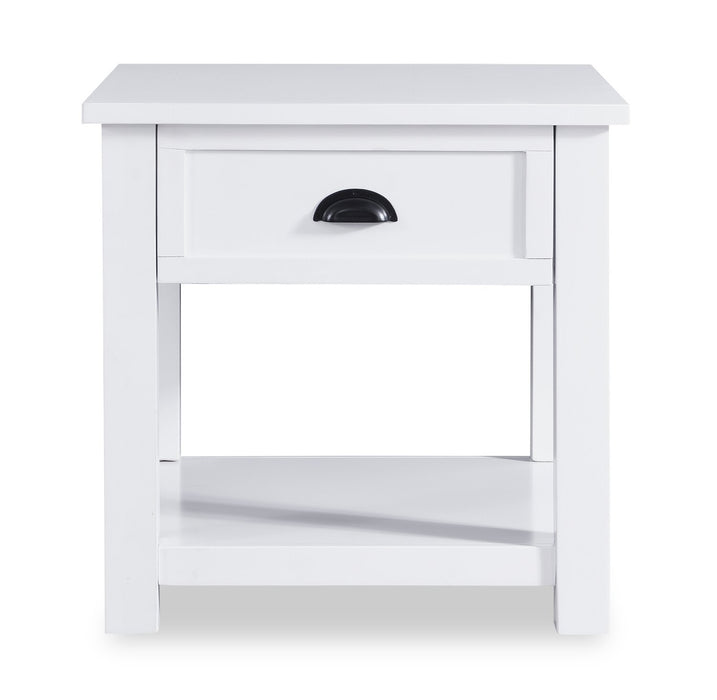 Centennial 24\" Modern End Table with Storage and Shelf - White
