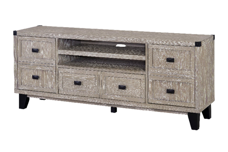 Eamon 64” Solid Wood TV Stand with Storage - Grey
