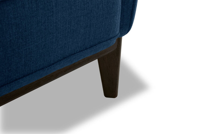 Cindy Crawford Home Gena 38.5\" Midnight Blue Linen-Look Fabric Chair with Removable Back Cushion