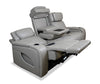 Elite 86\" Genuine Leather Massage Power Reclining Sofa with Immersive Audio and Power Headrests - Putty