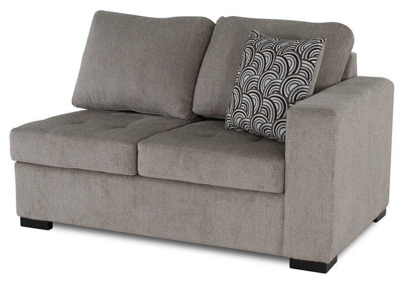 Legend 2-Piece Left-Facing Chenille Cuddler Sectional - Platinum 