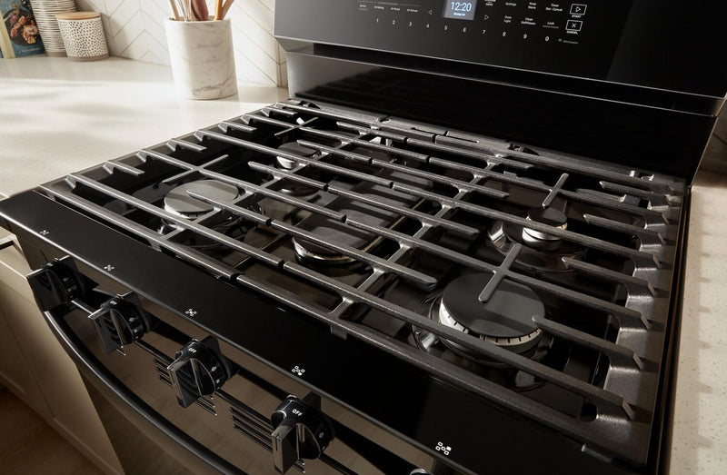 Whirlpool 5 Cu. Ft. Smart Gas Range with Air Fry and Self-Clean - Black - WFGS7530RB