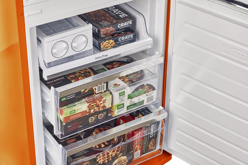 Classic Retro by Unique 24\" 12 Cu. Ft. Bottom-Freezer Refrigerator - Creamsicle Orange - UGP-340L O AC