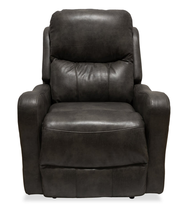 Elli 32\" Faux Leather Swivel Glider Reclining Chair – Grey 