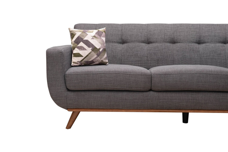 Freeman Linen-Look Fabric Sofa - Charcoal 