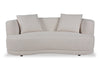 Moon 78\" Fabric Curved Loveseat with Accent Pillows - Wooly Almond White 