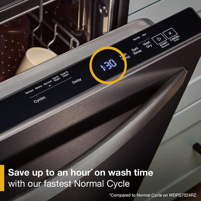 Whirlpool 24\" Top Control Dishwasher - Fingerprint Resistant Black Stainless Steel - WDTS8024SV
