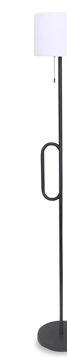 Solana 64” Modern Metal Acrylic Portable Floor Lamp with USB Port - Black