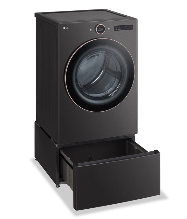LG 7.4 Cu. Ft. Smart Electric Dryer with Steam - Black Steel - Stackable - DLEX6500B 