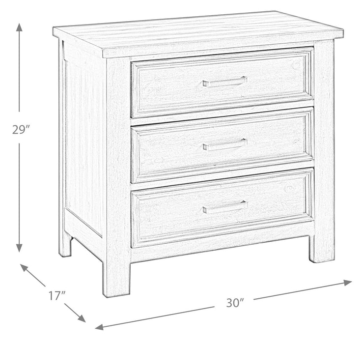 Levi Bedside 3-Drawer Dresser, 30\"W x 30\"H, Wood - Drift Grey 