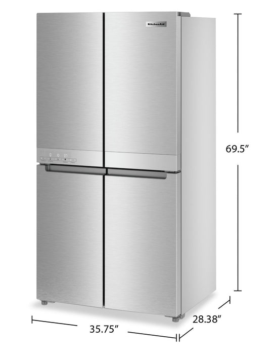 KitchenAid 36\" 19.4 Cu. Ft. French-Door Refrigerator - Stainless Steel - KRQC506MPS 