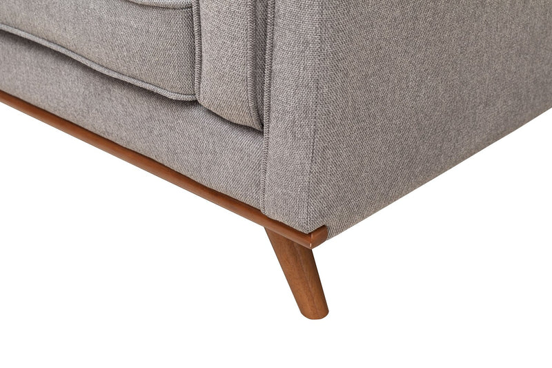 Kassia 2-Piece Linen-Look Sectional - Grey