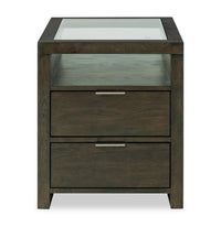 Hatfield 20” Modern Solid Wood End Table with Storage - Homestead Brown 