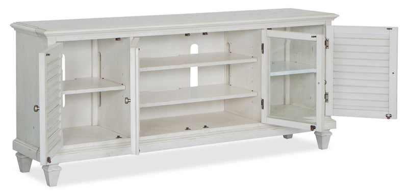 Baron 114\" Rustic 4-Piece Pine Entertainment Centre with Storage and Cable Management for TVs up to 70” 