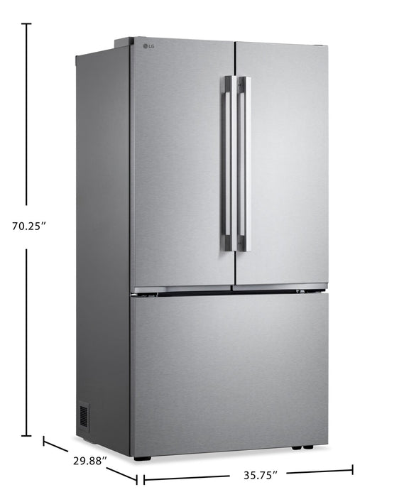 LG 36\" 17.2 Cu. Ft. French-Door Counter-Depth Refrigerator - Smudge Proof Stainless Steel - LF25BZH42S