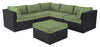 Barbados 6-Piece Patio Set with Ottoman – Green 