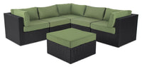 Barbados 6-Piece Patio Set with Ottoman – Green