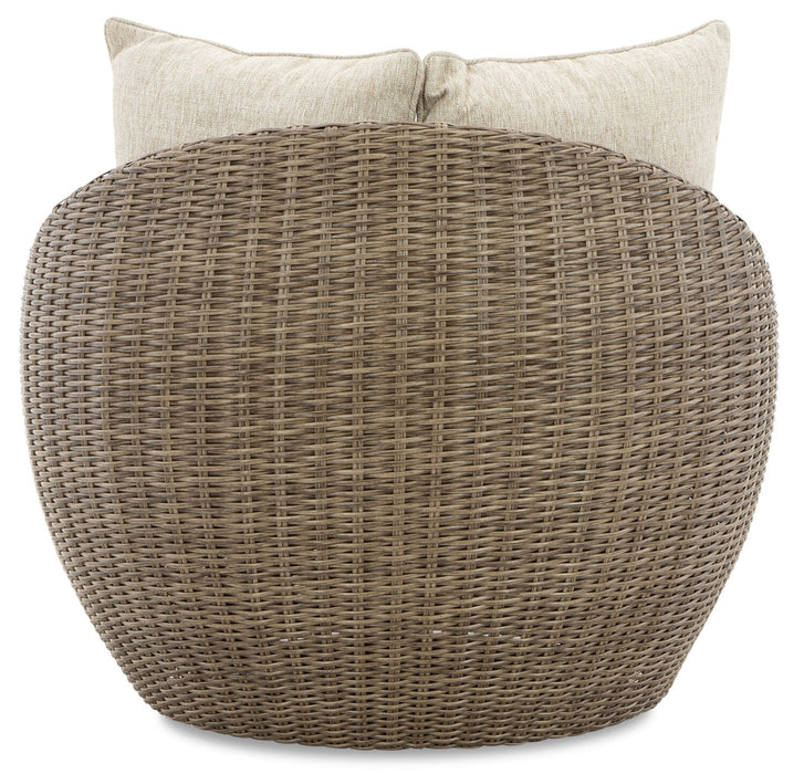 Lume Outdoor Patio Set of 2 Chairs - Resin Wicker & Nuvella Fabric , UV & Weather Resistant - Natural/Beige 